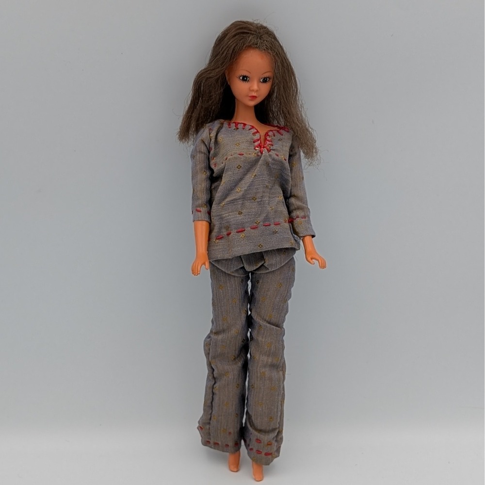 VTG Durham Charly Fashion Doll 3042 Hong Kong Grey Flannel Pajamas Sleepwear